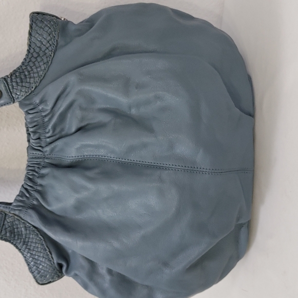 💥FINAL PRICE💥 Allison Scott Blue-Gray Pleated Leather Shoulder Bag - Picture 2 of 16